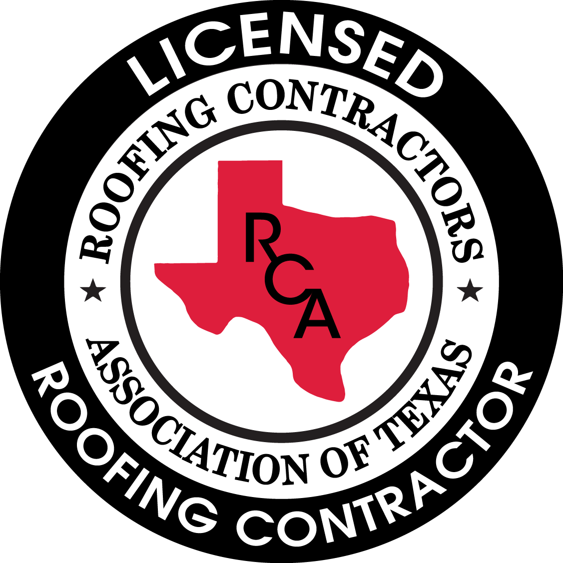 RCAT Licensed Roofing Contractor seal for the Roofing Contractors Association of Texas